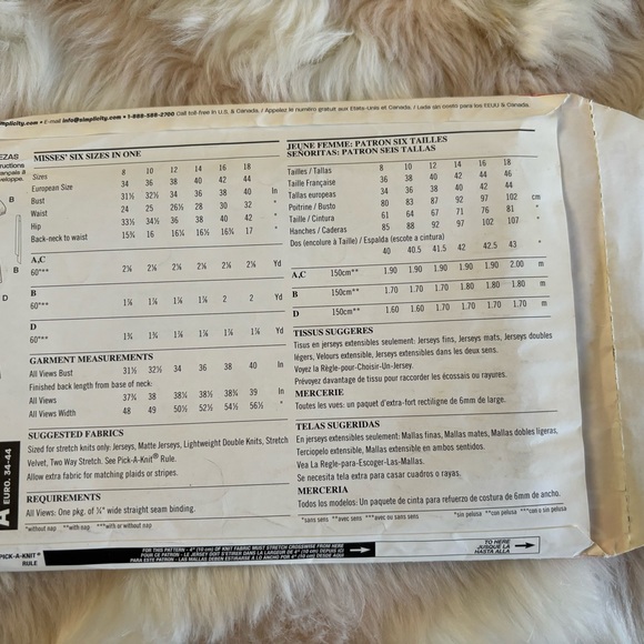 Newlook  size 8-18 A 6802 Just4knits V-Neck Dress Uncut - Picture 4 of 4